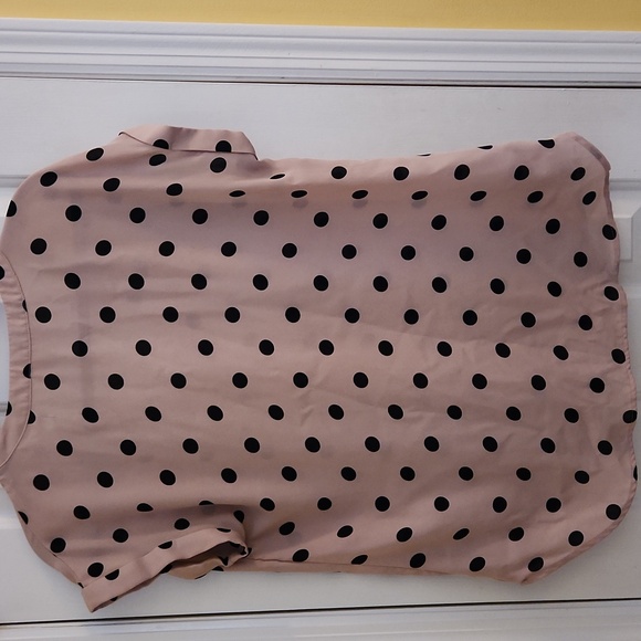 Philosophy Woman's Pink and Black Polka Dot Blouse Size L - Picture 4 of 6